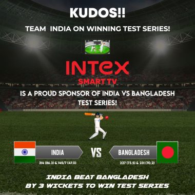 Intex, India’s leading consumer electronics brand, co-sponsors the India Vs Bangladesh ODI series.