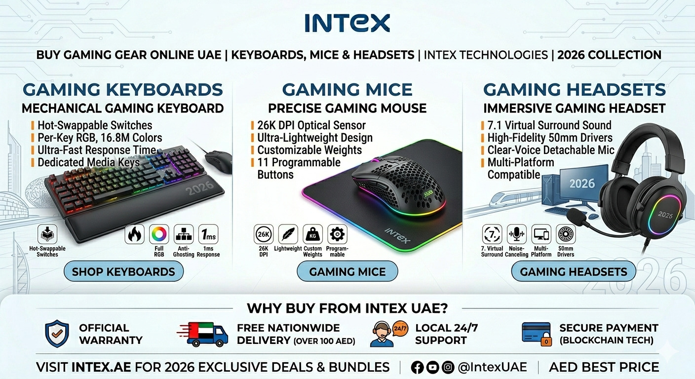 Gaming Keyboard, Mouse & Headset UAE – Top Picks 2026 | Intex Technologies